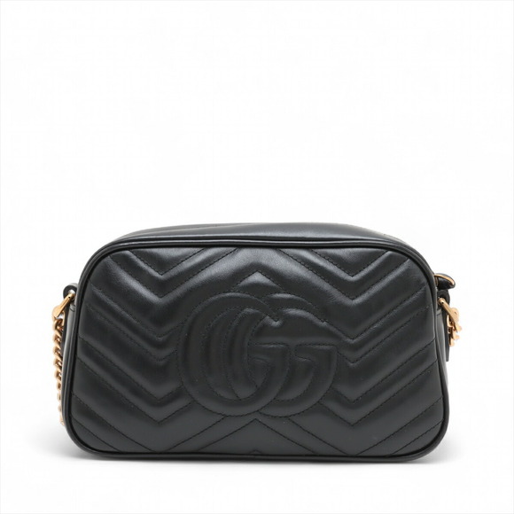 Gucci GG Marmont Leather Chain Shoulder Bag Black - Picture 2 of 8